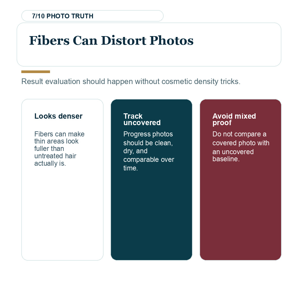 Hair fibers after hair transplant timing slide 7 about fibers can distort photos.