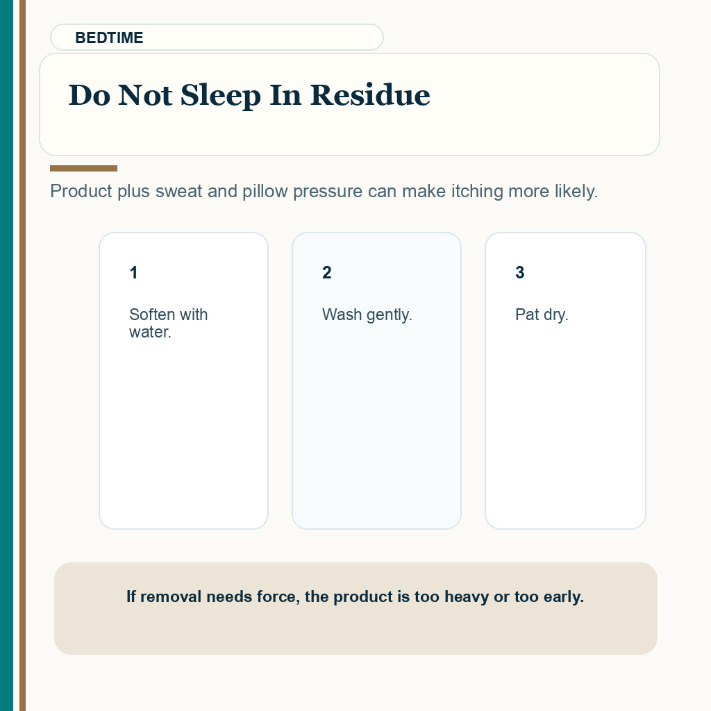 Hair gel wax hairspray after hair transplant slide explaining do not sleep in residue