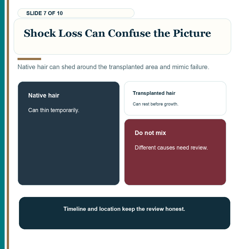 Shedding versus graft loss carousel slide 7 about shock loss can confuse the picture.