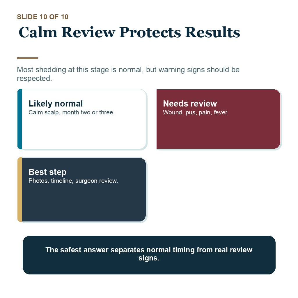 Shedding versus graft loss carousel slide 10 about calm review protects results.