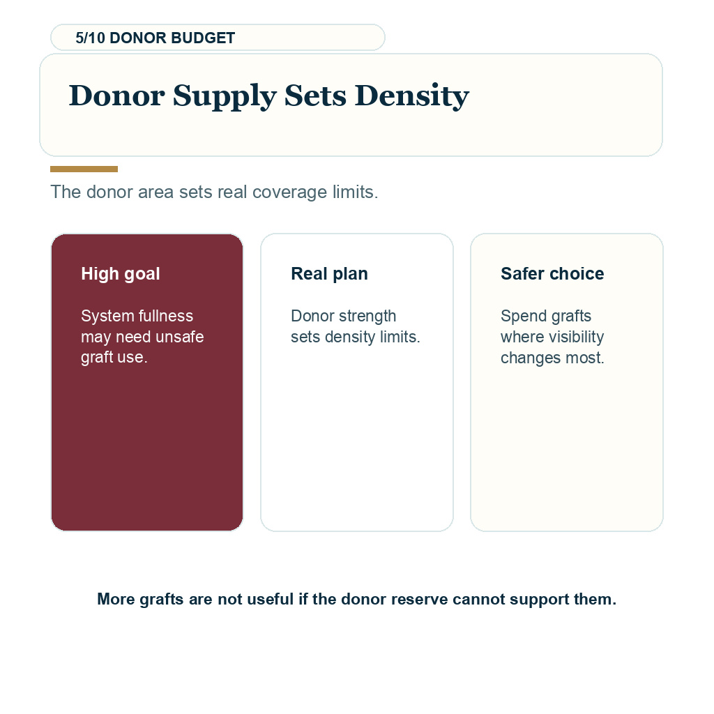 Hair transplant after hair system, donor supply sets density.