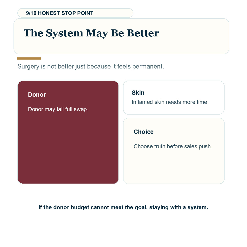 Hair transplant after hair system, the system may be better.