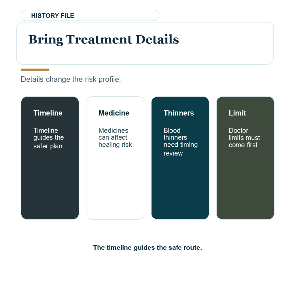 Treatment history helps define radiation dose medicines thinning and surgical limits