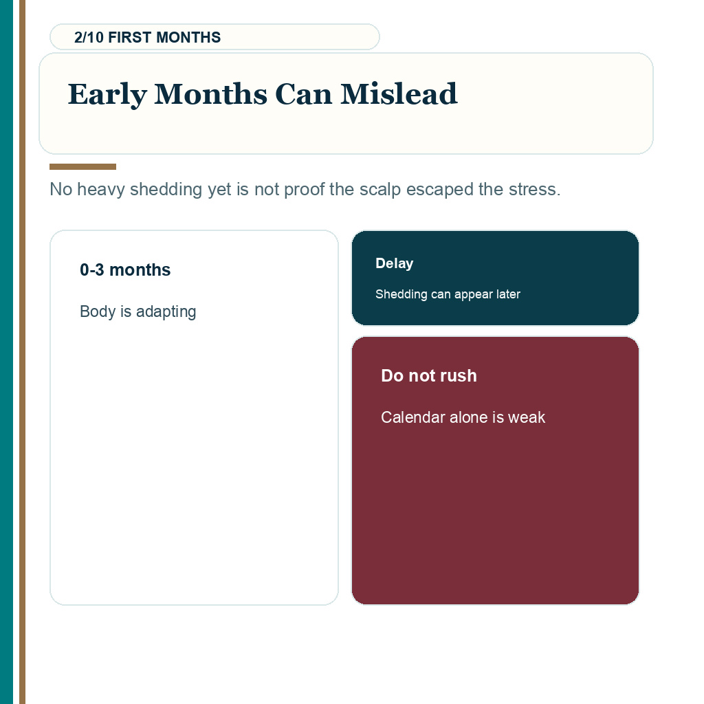 Weight loss surgery timing, early months can mislead.