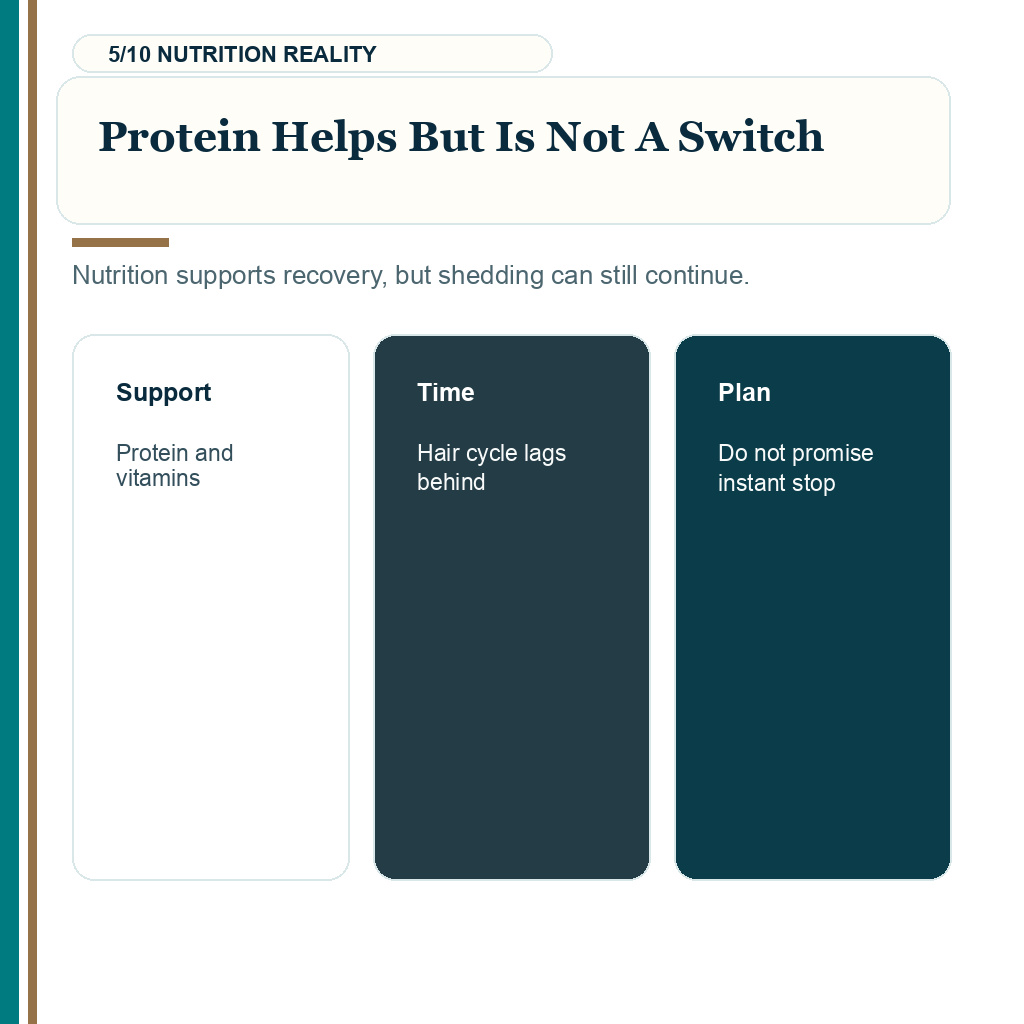 Weight loss surgery timing, protein helps but is not a switch.