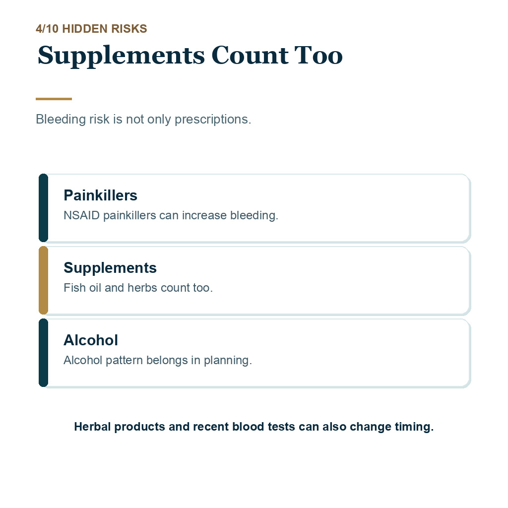Blood thinners hair transplant explaining supplements count too.