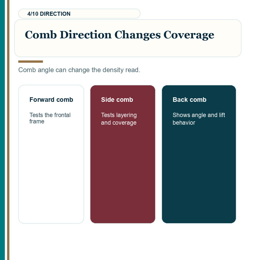 Comb through video evidence, comb direction changes coverage.