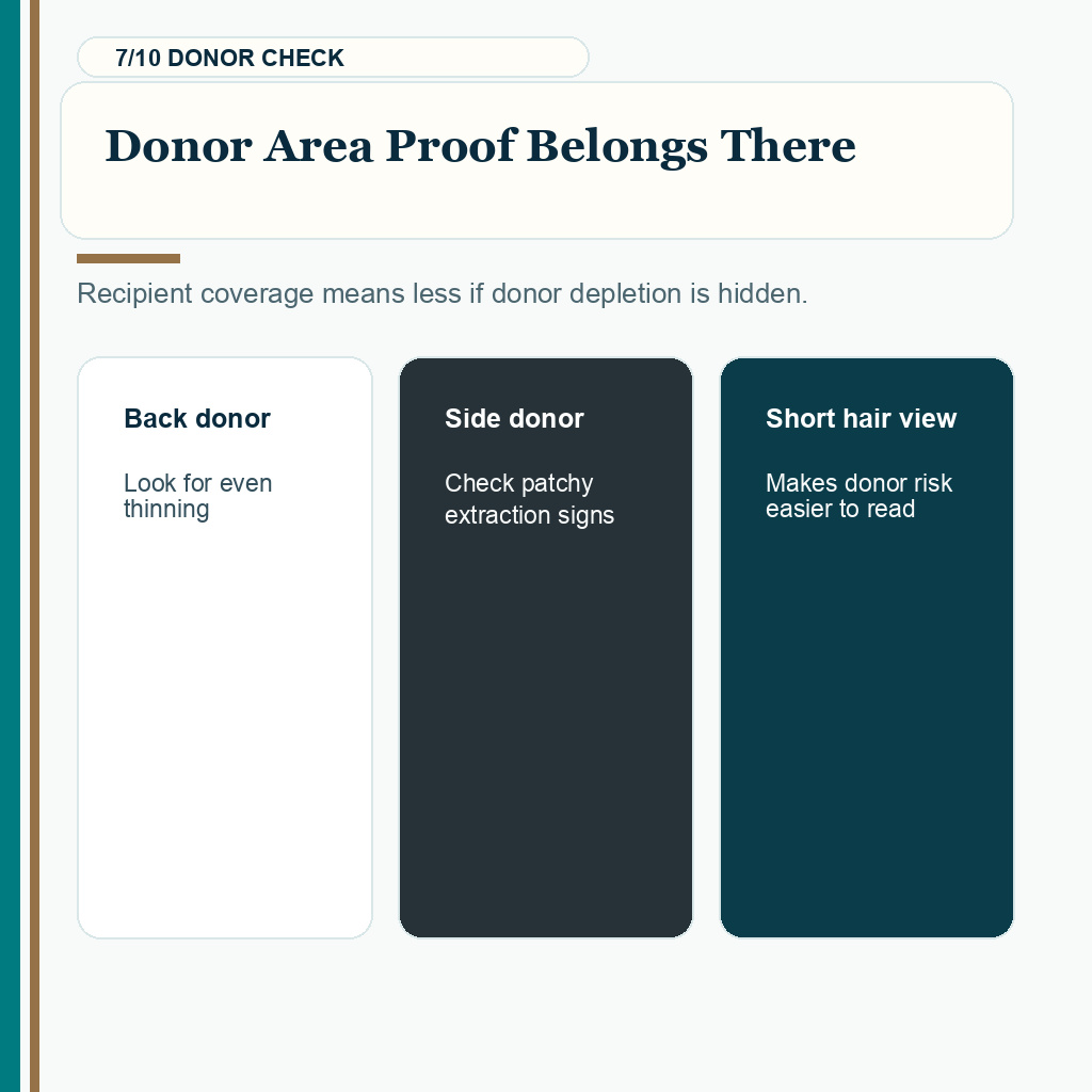Comb through video evidence, donor area proof belongs there.