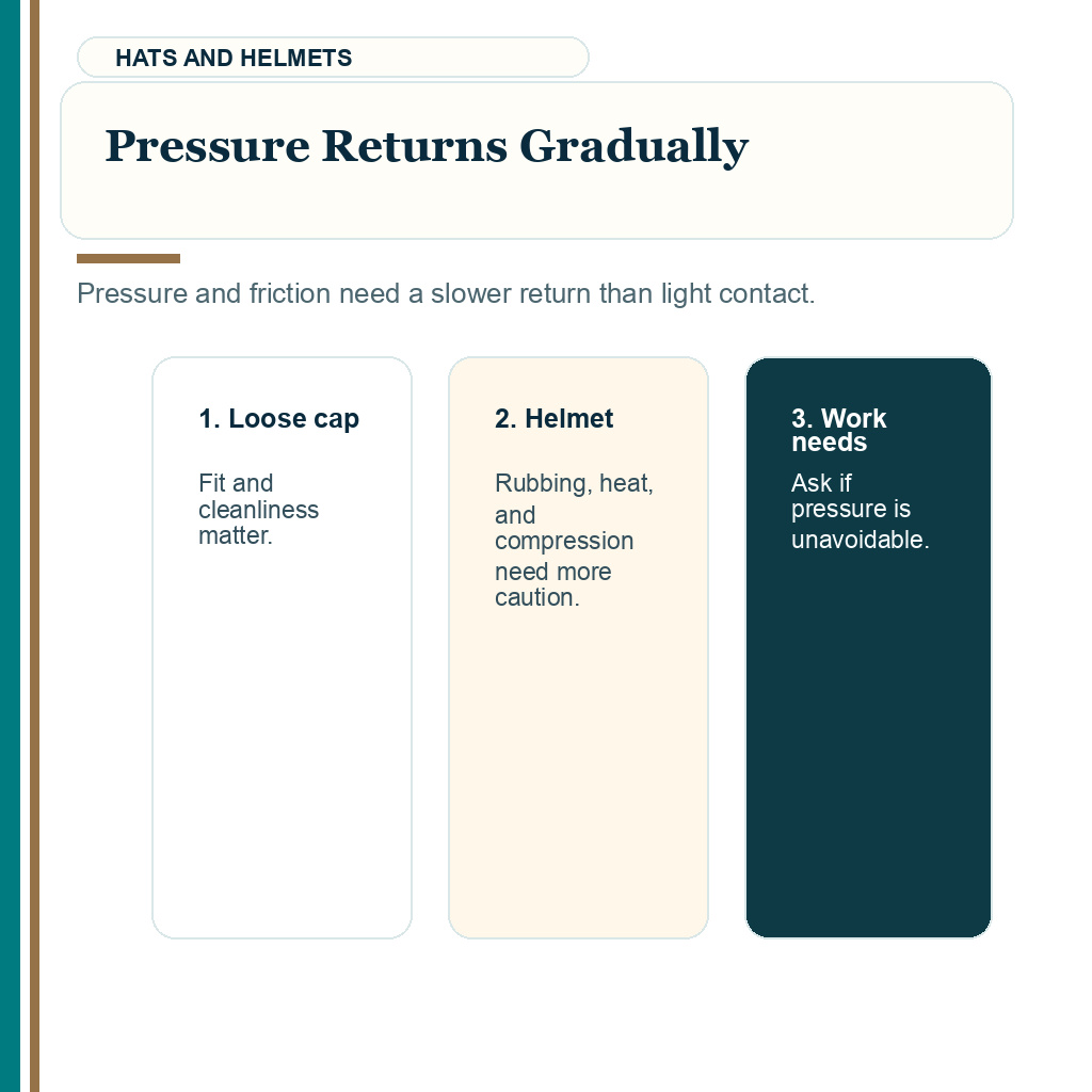 When hair transplant grafts are secure slide 7 explaining pressure returns gradually