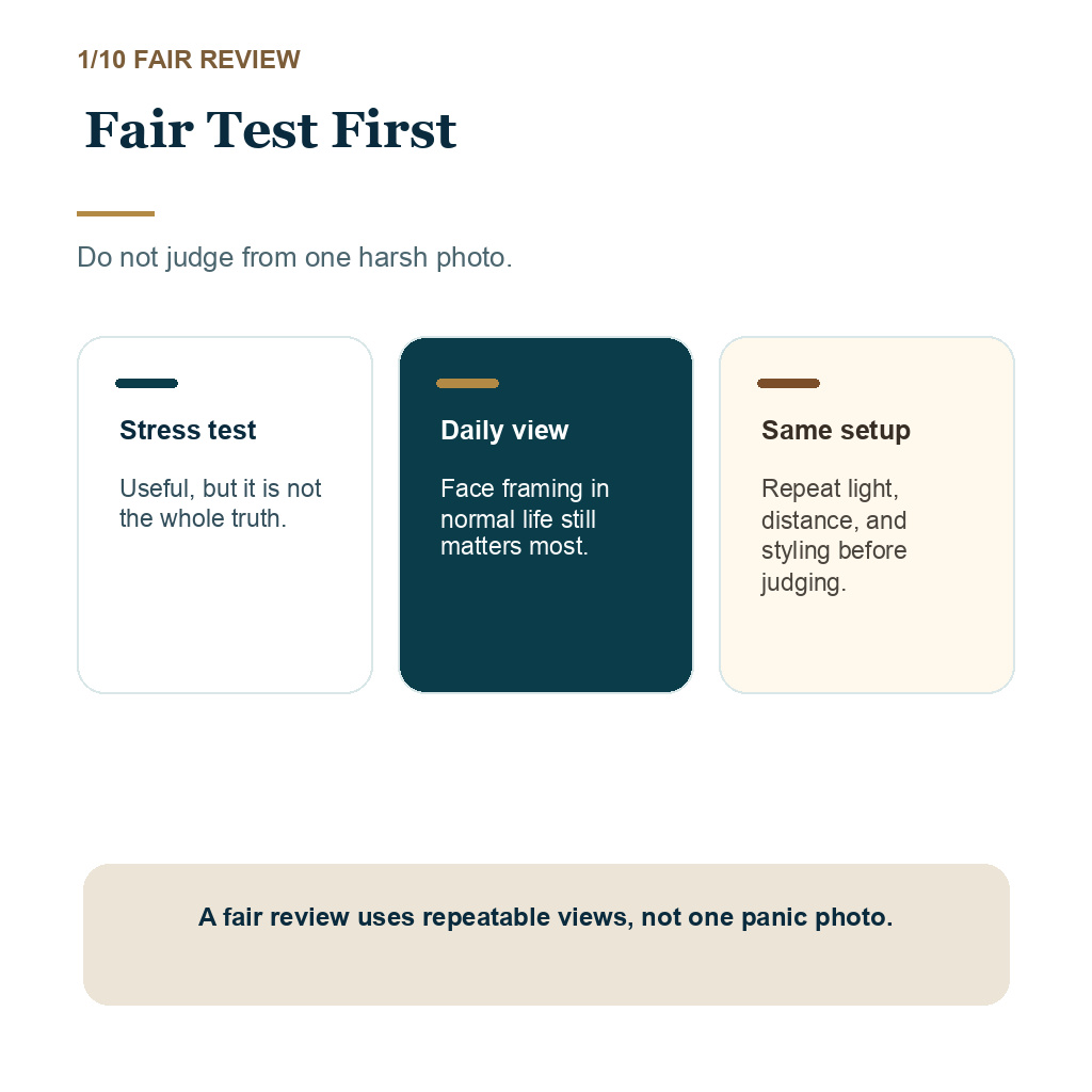 Harsh light wet hair result slide 1 explaining fair test first.