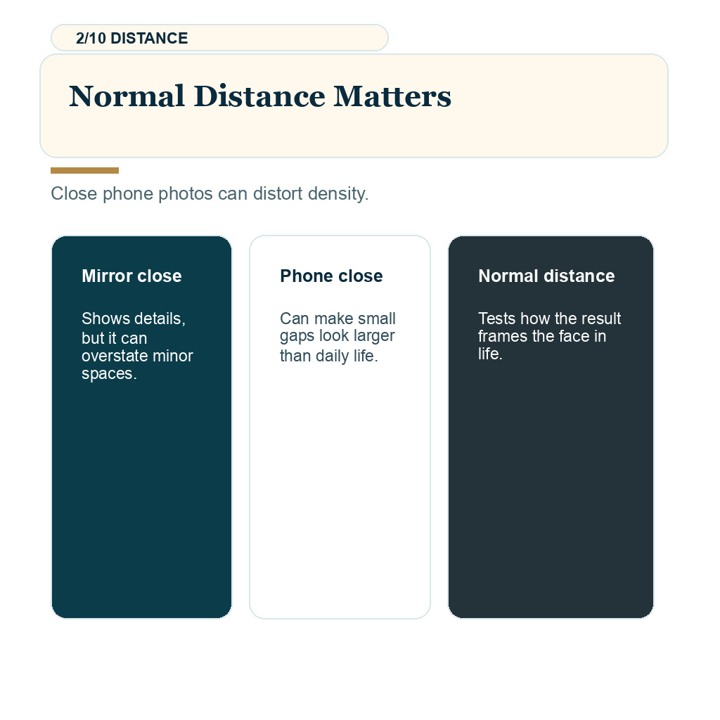 Harsh light wet hair result slide 2 explaining normal distance matters.