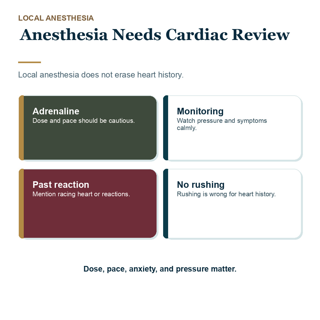 Local anesthesia planning with cardiac history before hair transplant