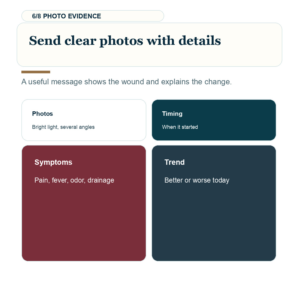 Black scab and necrosis warning signs, useful photo details for clinic review