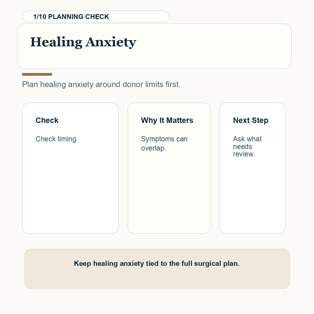 Hair Transplant Regret Needs Calm Review support slide 1 about healing anxiety