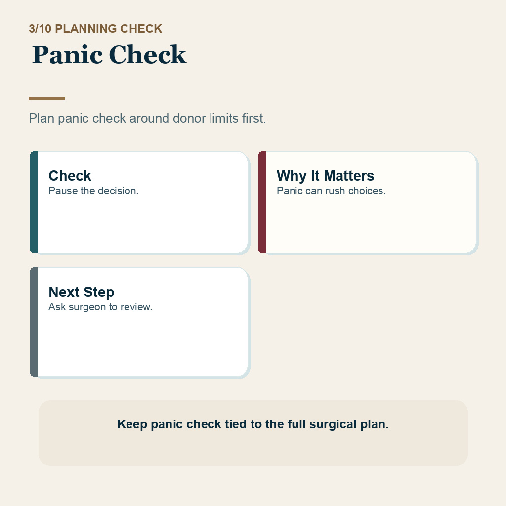 Hair Transplant Regret Needs Calm Review support slide 3 about panic check