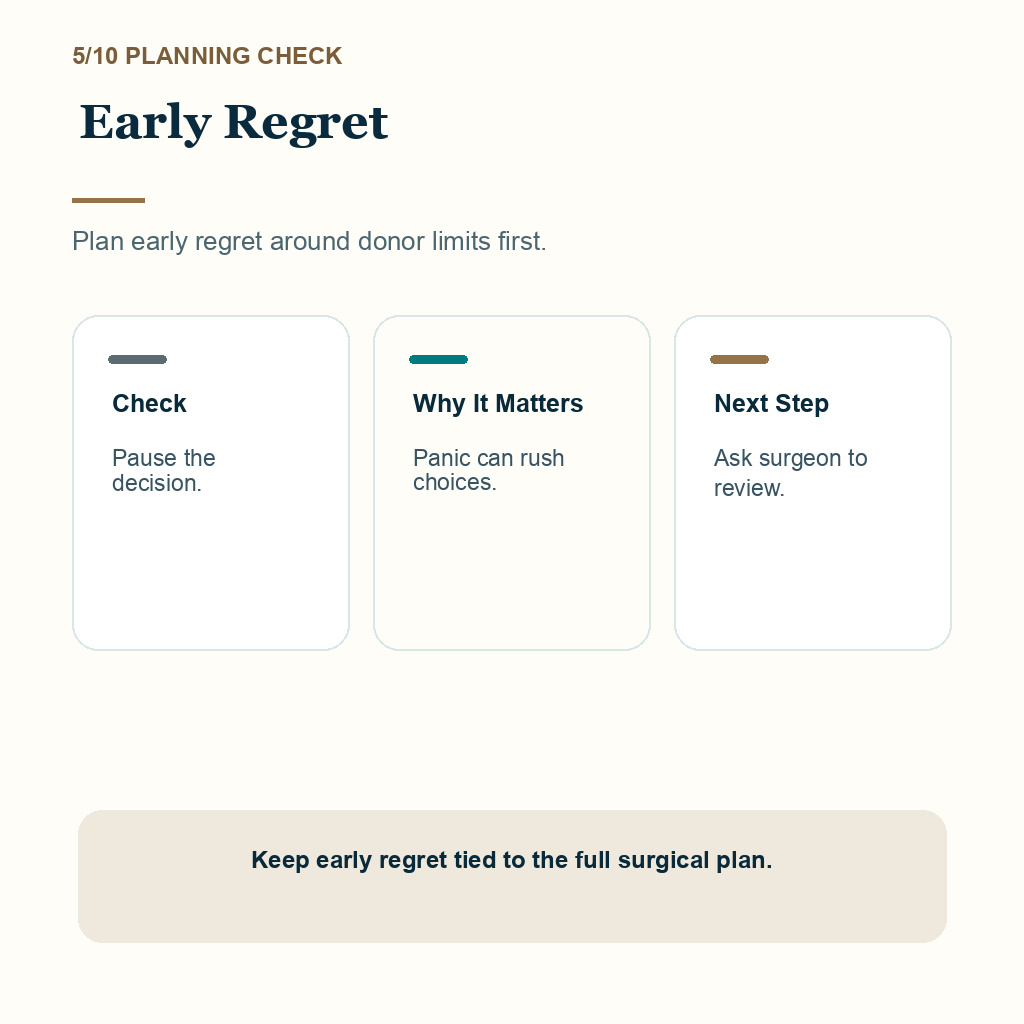 Hair Transplant Regret Needs Calm Review support slide 5 about early regret
