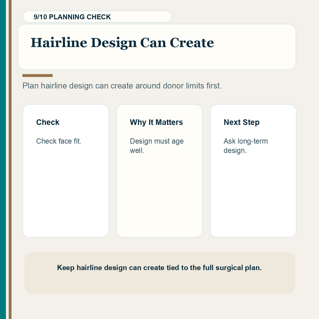 Hair Transplant Regret Needs Calm Review support slide 9 about hairline design can create