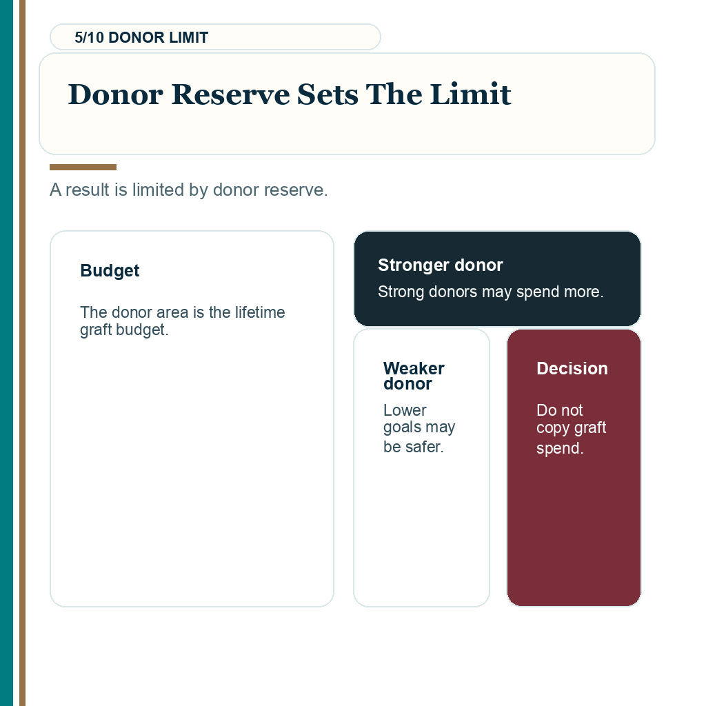 Hair transplant results from hair like yours, donor reserve sets the limit.