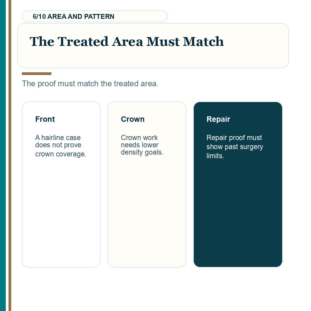 Hair transplant results from hair like yours, the treated area must match.