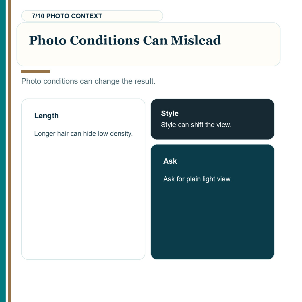 Hair transplant results from hair like yours, photo conditions can mislead.