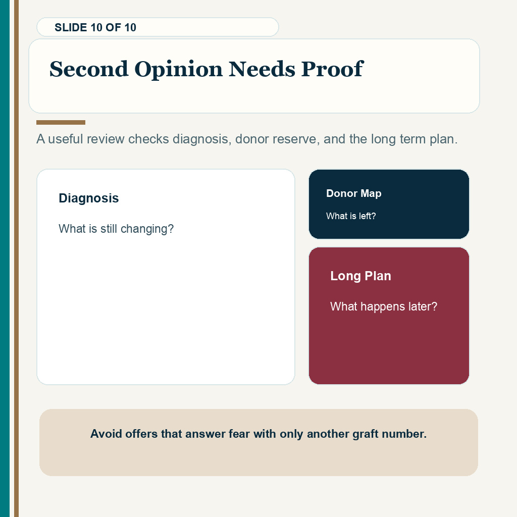 What proof a second opinion needs after an early hair transplant concern.