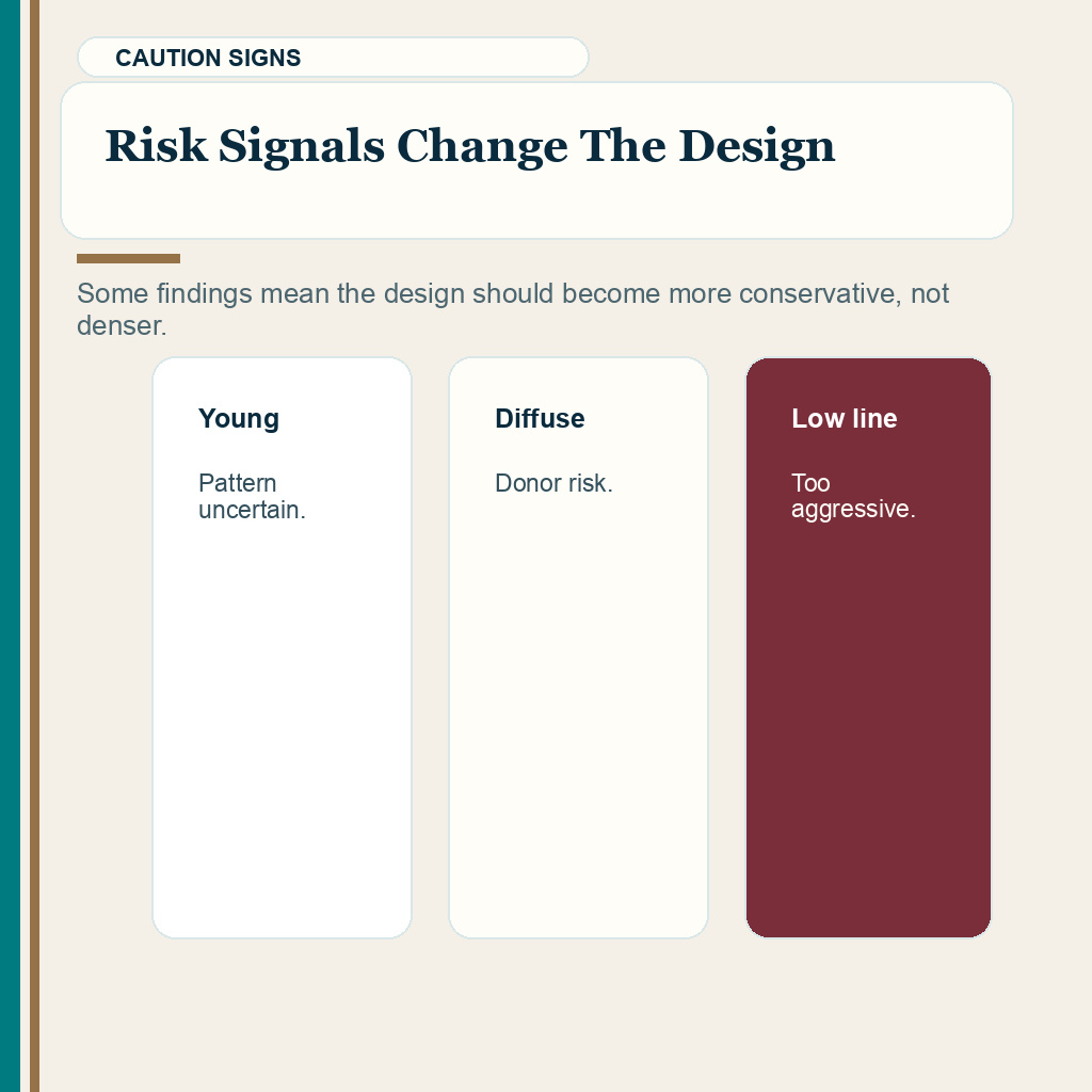 Hair transplant without finasteride slide 6 explaining risk signals change the design