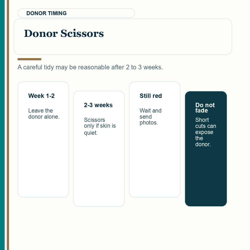 Haircut after hair transplant slide 3 about donor scissors