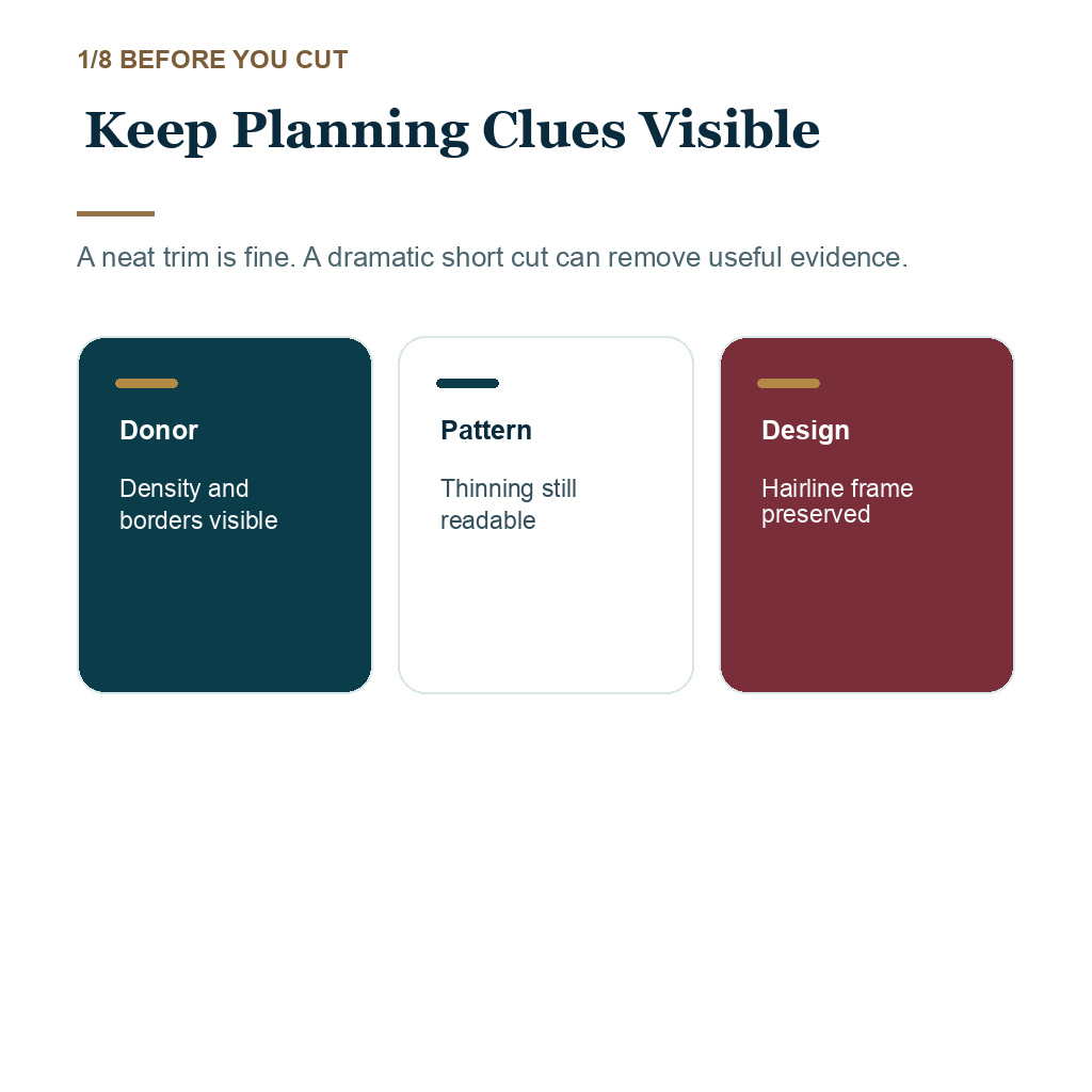 Keep planning clues visible before hair transplant planning.
