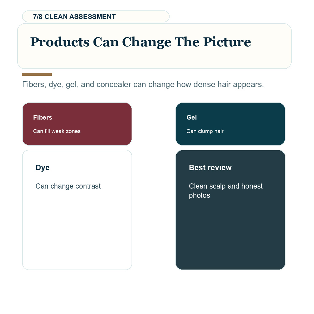 Products can change the picture before hair transplant planning.