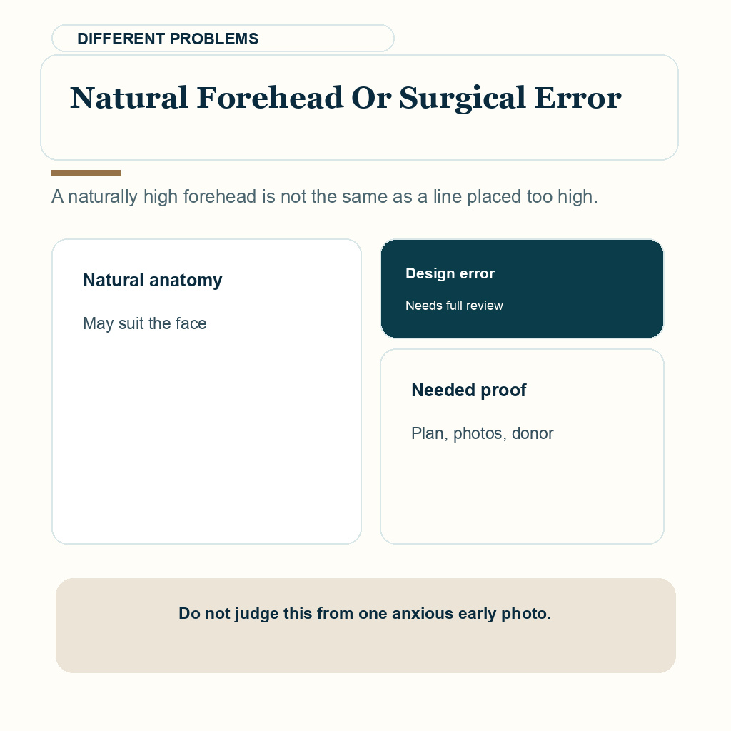 High hairline after hair transplant carousel slide 6 about natural forehead or surgical error.
