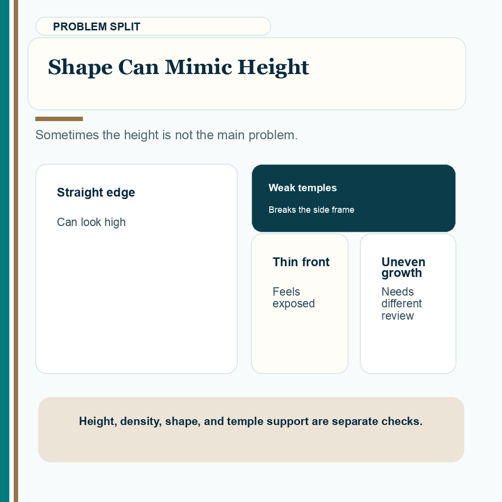 High hairline after hair transplant carousel slide 8 about shape can mimic height.