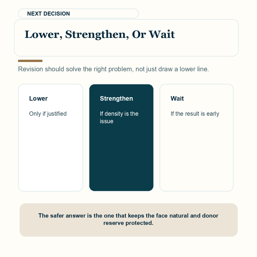 High hairline after hair transplant carousel slide 10 about lower, strengthen, or wait.