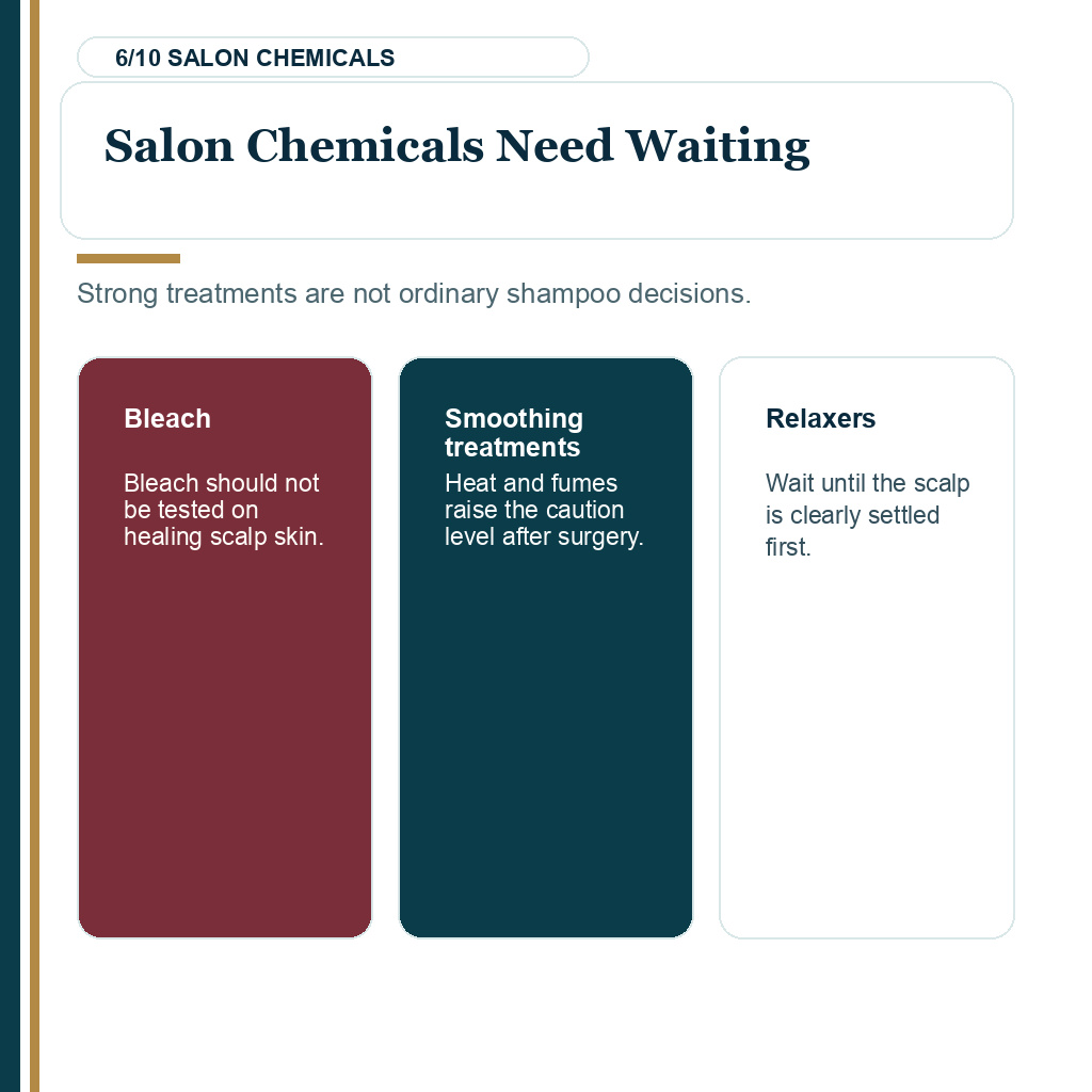 Harmful ingredients in hair products slide 6 explaining salon chemicals need waiting.
