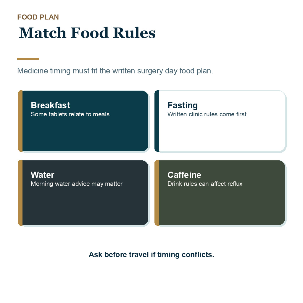 Heartburn medicine before hair transplant planning slide 4 explaining match food rules