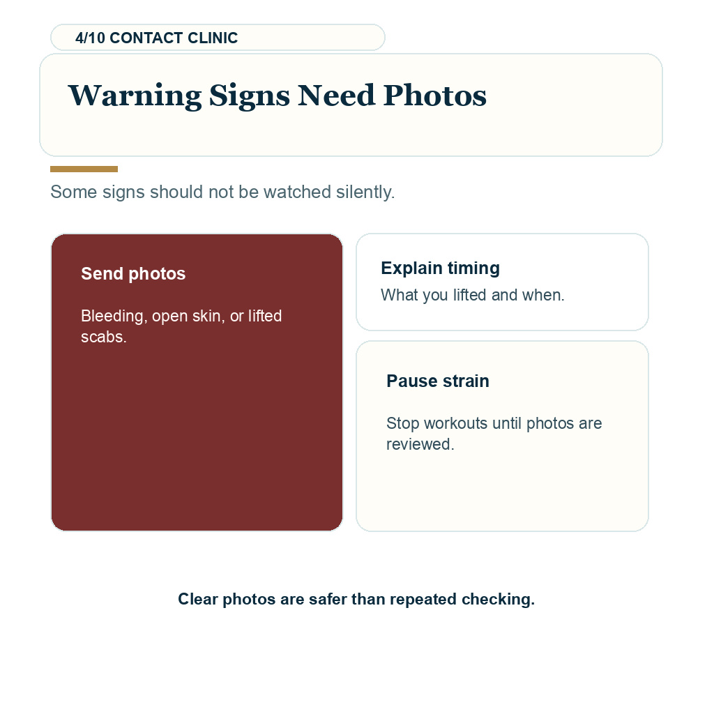 Heavy lifting after hair transplant, warning signs need photos.