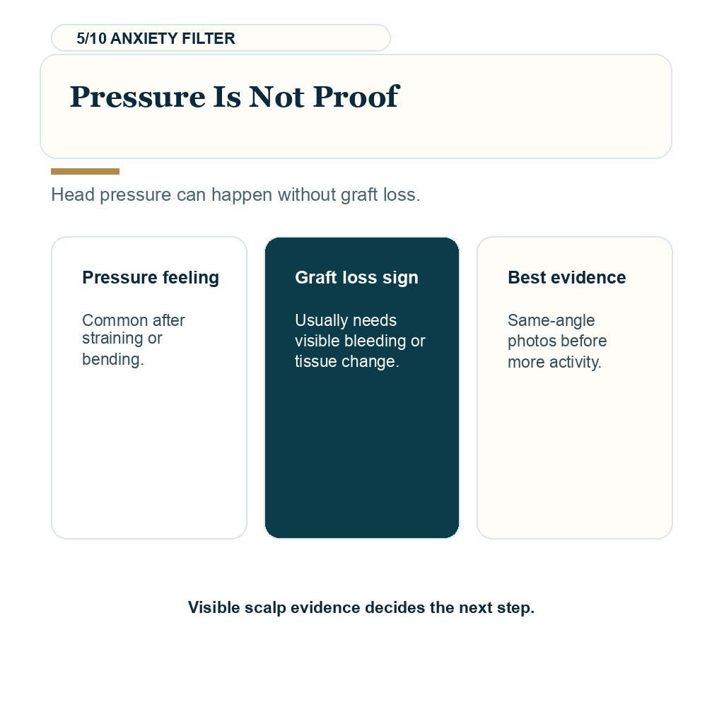 Heavy lifting after hair transplant, pressure is not proof.