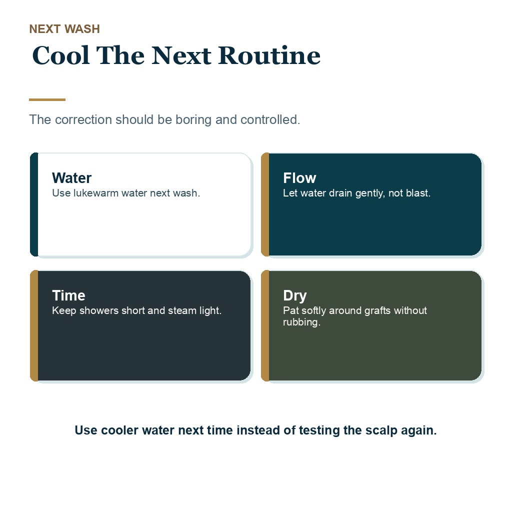 Cool the next washing routine after an overheated shower.