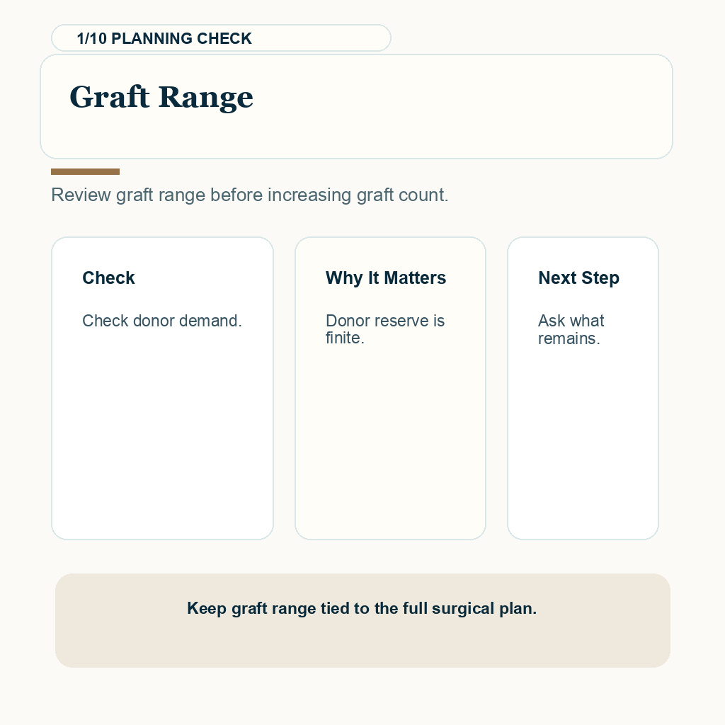 Temple Corner Graft Planning Needs Donor Control support slide 1 about graft range
