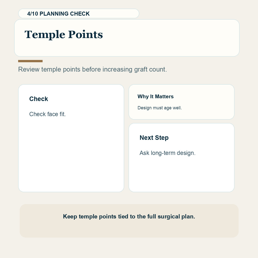 Temple Corner Graft Planning Needs Donor Control support slide 4 about temple points