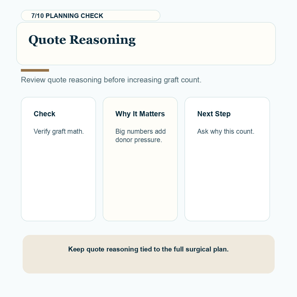 Temple Corner Graft Planning Needs Donor Control support slide 7 about quote reasoning