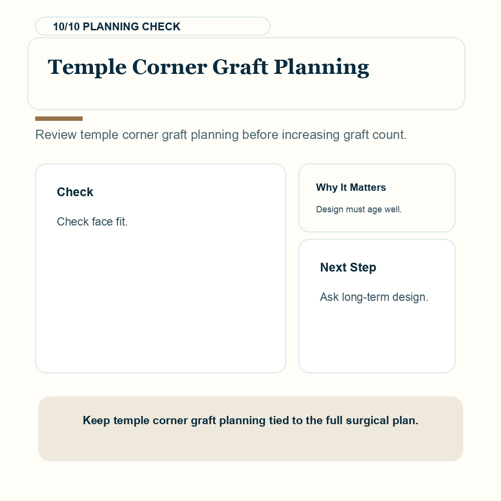 Temple Corner Graft Planning Needs Donor Control support slide 10 about temple corner graft planning