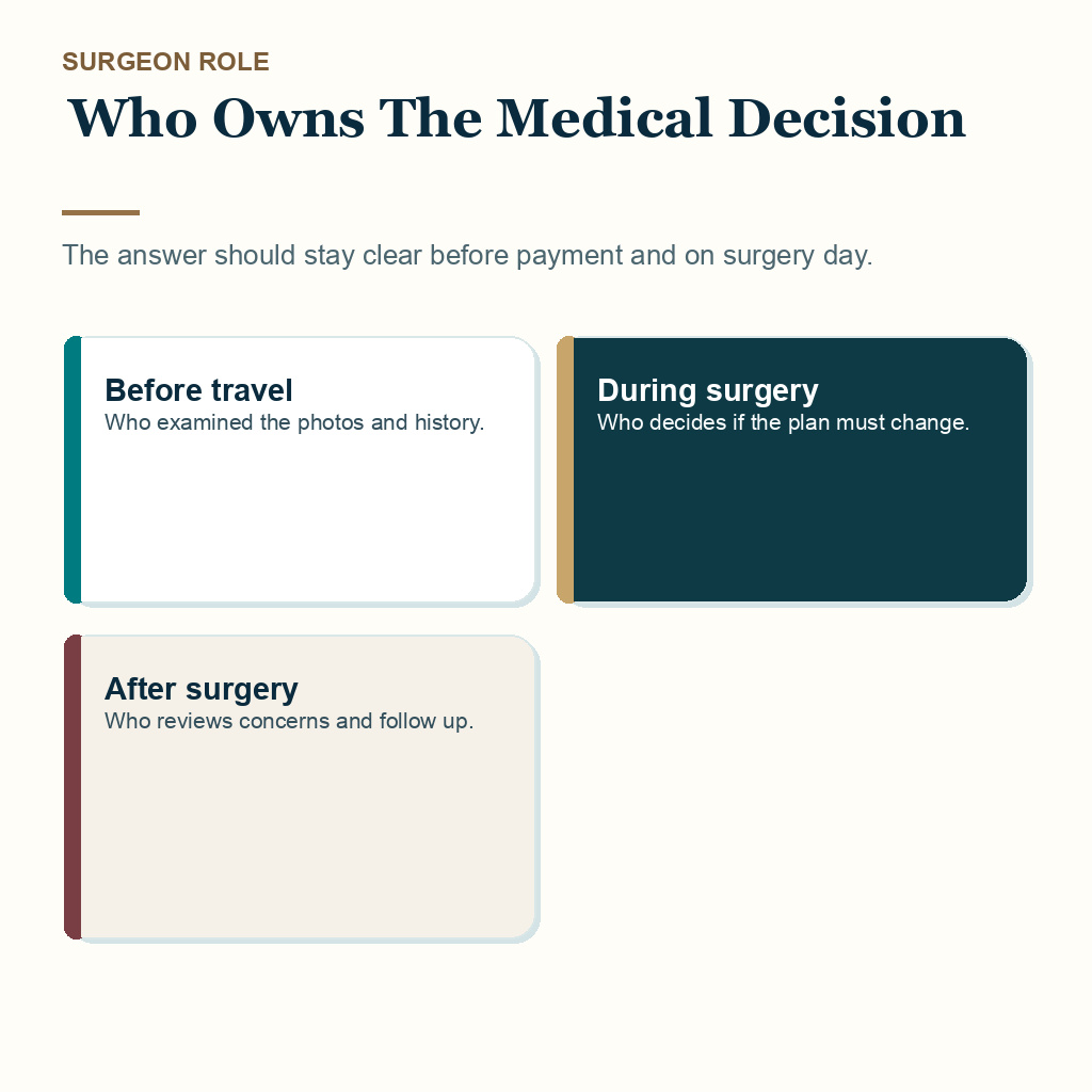 Clinic choice slide 2 explaining why a named medical decision owner matters