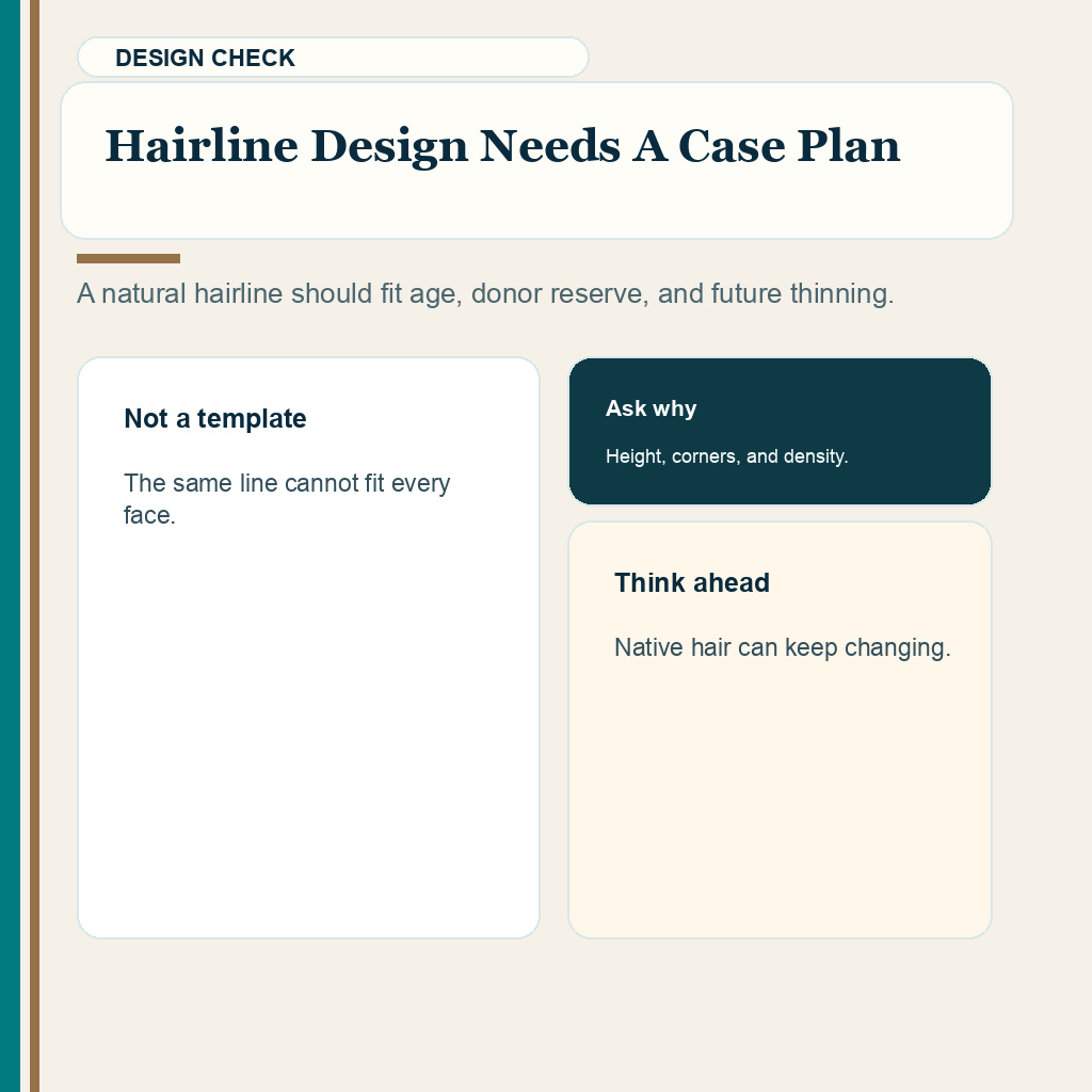 Clinic choice slide 4 explaining case specific hairline design review