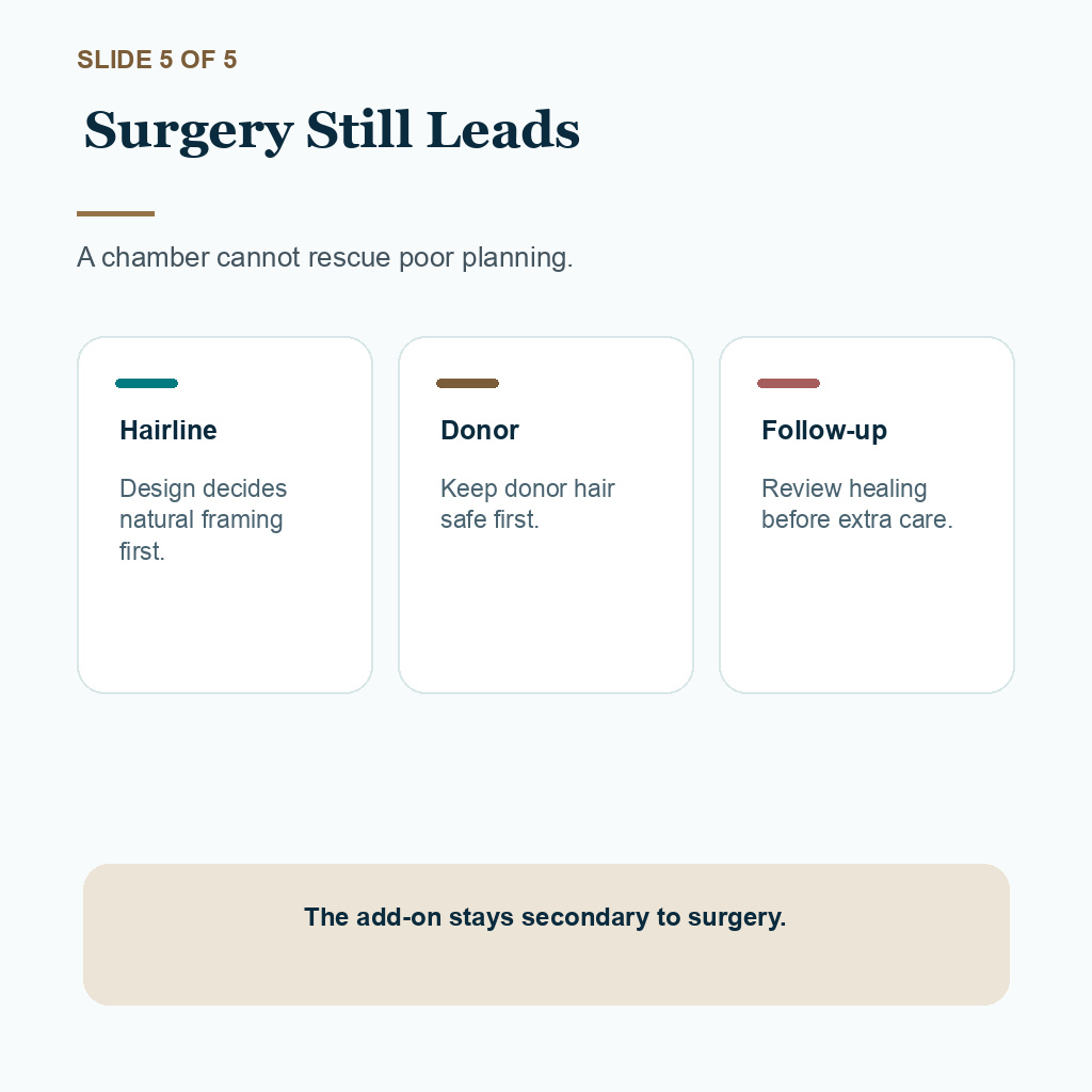 Hyperbaric oxygen after hair transplant slide 5 of 5, surgery quality still leads the result