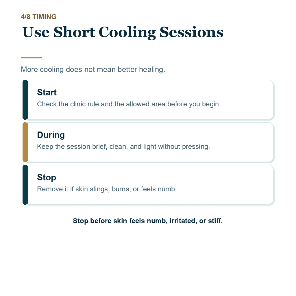 Short cold compress timing guidance after hair transplant