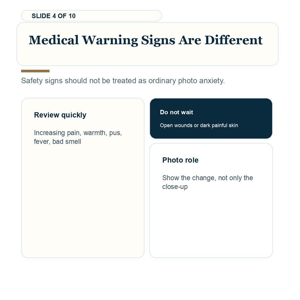 Day one hair transplant photo review carousel slide 4 about medical warning signs are different.