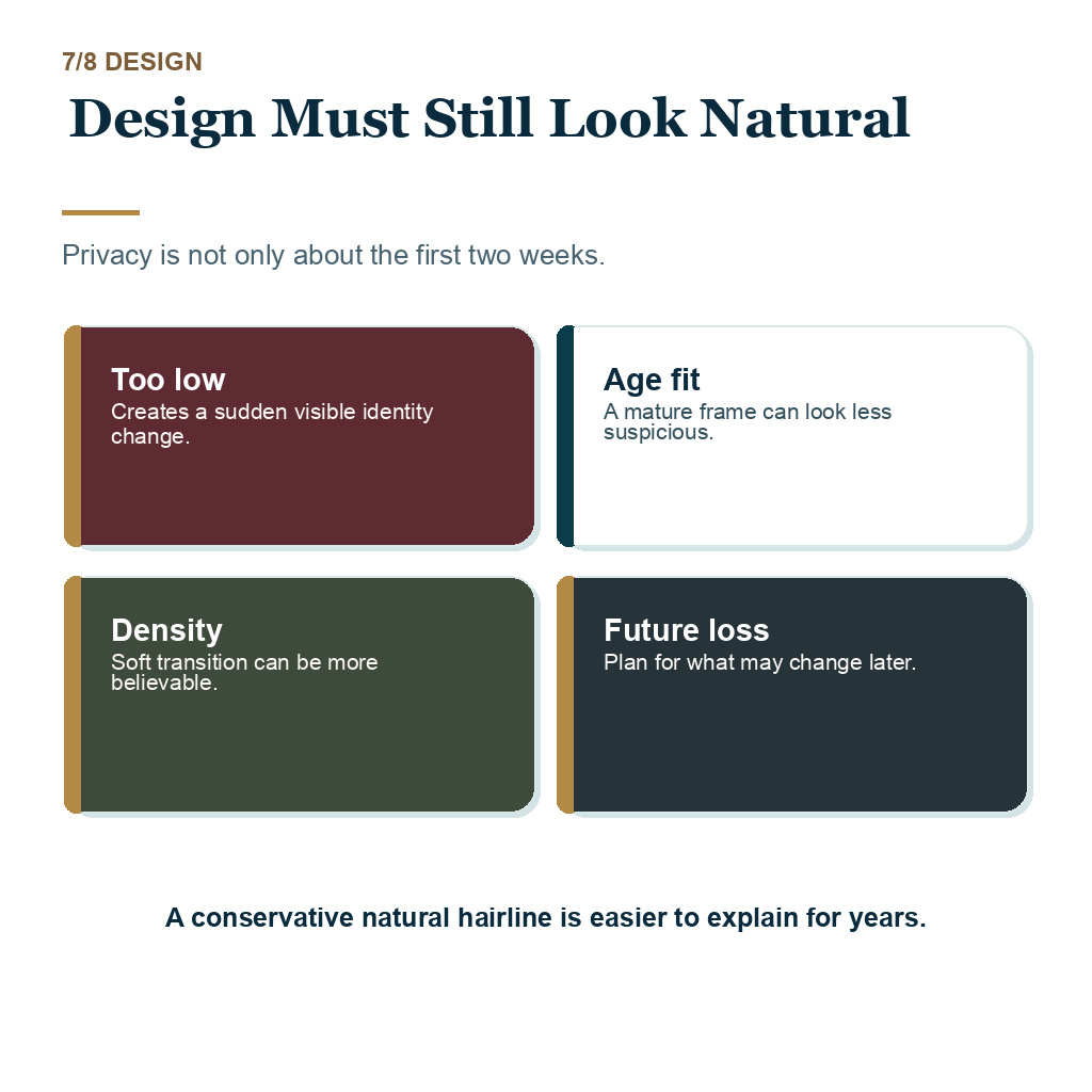 Natural design keeps hair transplant less noticeable long term