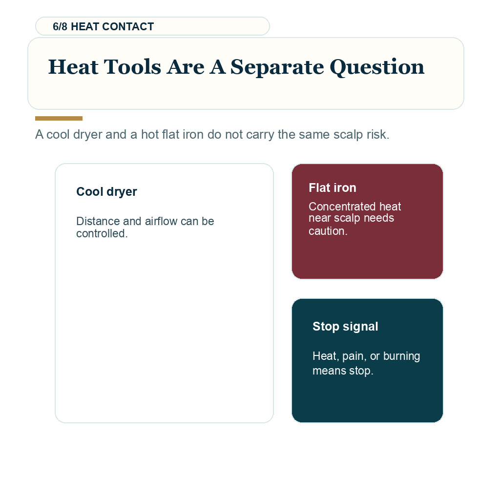 Keratin and perm timing, heat tools are a separate question.