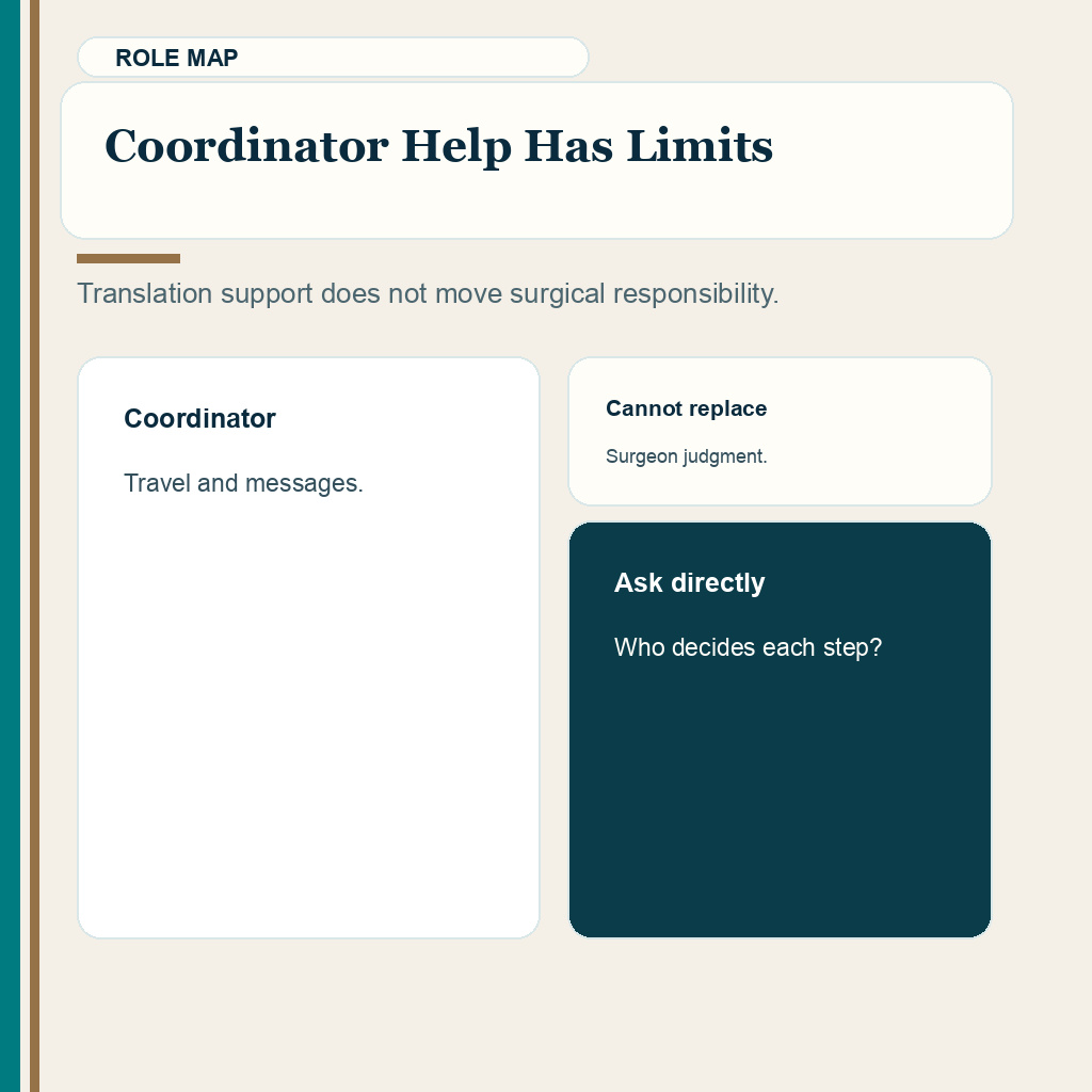 Language barriers hair transplant abroad slide 4 explaining coordinator help has limits