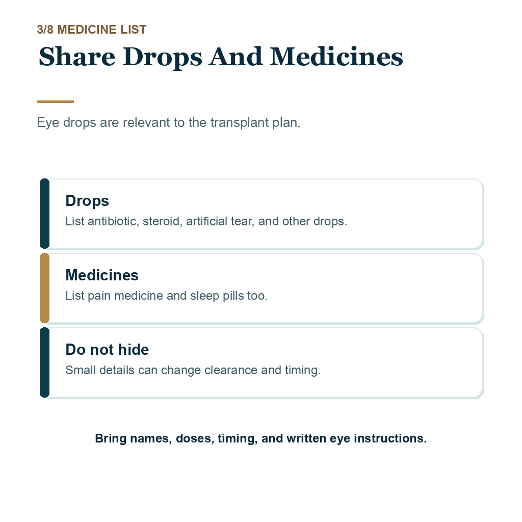 LASIK and hair transplant timing guidance with eye drops and medicines shared before planning.
